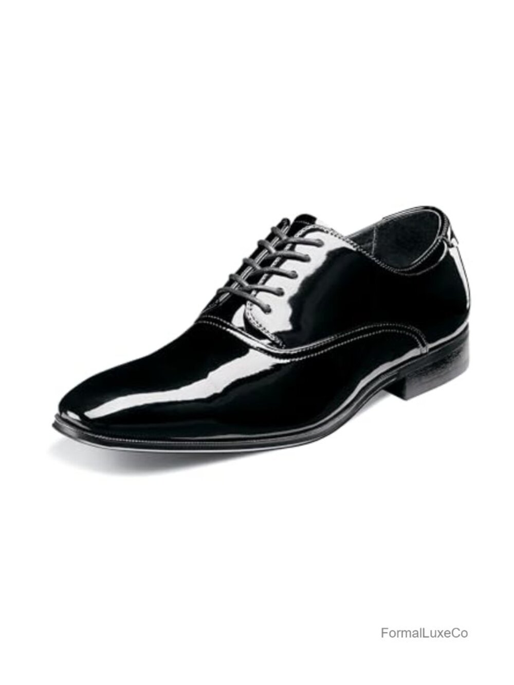 Mens Plain Toe Oxford Faux Leather Memory Foam Lace-Up Dress Shoe